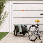 vidaXL Hondenfietstrailer oxford stof en ijzer grijs en, Verzenden, Nieuw