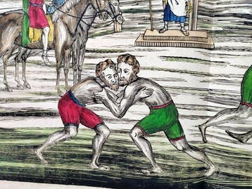 Zwei Ringerpaare in einer Arena - 1830