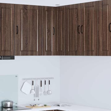 vidaXL Wandhoekkast PORTO Bruin Eiken 57 x 57 x 80 cm, Verzenden