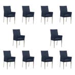 Set van 10 Leren eetkamerstoelen Royal - Toledo Kobalt, Ophalen of Verzenden