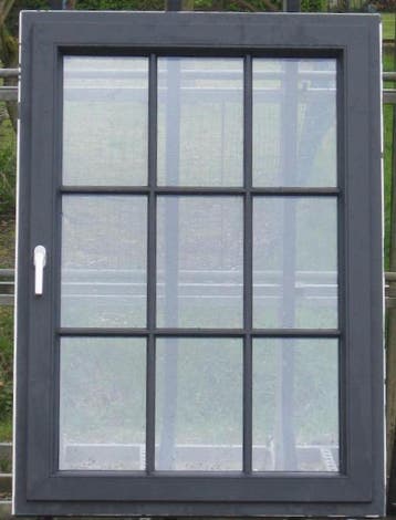 pvc raam ,chassis , venster 100 x 139 zwartgrijs ral 7021, Doe-het-zelf en Bouw, 75 tot 150 cm, Kunststof, Raamkozijn, Nieuw