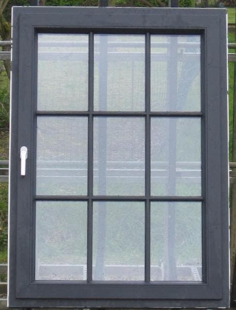 pvc raam ,chassis , venster 100 x 139 zwartgrijs ral 7021, Bricolage & Construction, Châssis & Portes coulissantes, Enlèvement ou Envoi
