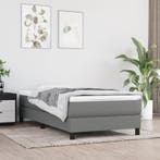 vidaXL Boxspring bed 100x200 cm stof donkergrijs, Verzenden, Nieuw