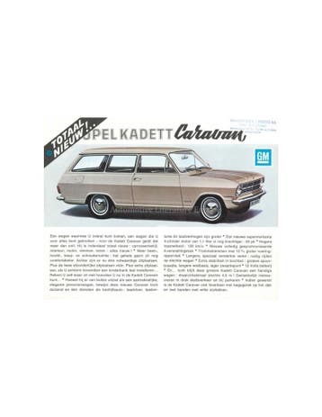 1965 OPEL KADETT B CARAVAN BROCHURE NEDERLANDS, Ophalen of Verzenden