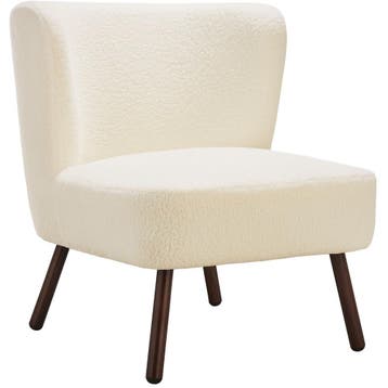 tectake Teddy-fauteuil Robina 2 offwhite W2 - Bouclé gebroke, Verzenden