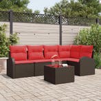 vidaXL Tuinbank Set Bruin poly rattan, Verzenden, Nieuw