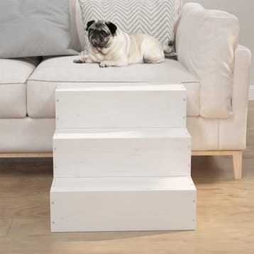 vidaXL Huisdierentrap 40x37,5x35 cm massief grenenhout wit, Verzenden, Nieuw