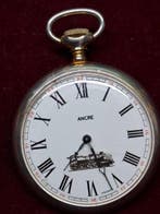 Zakhorloge Ancre France - trein op de wijzerplaat en op de, Handtassen en Accessoires, Horloges | Heren, Nieuw