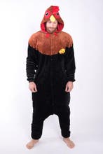 Onesie Haan Pak S-M Hanenpak Kostuum Bruin Zwart Ei Kip 158, Ophalen of Verzenden