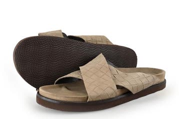 Stefano Lauran Slippers in maat 42 Beige, Kleding | Heren, Slippers, Overige kleuren, Zo goed als nieuw, Stefano Lauran