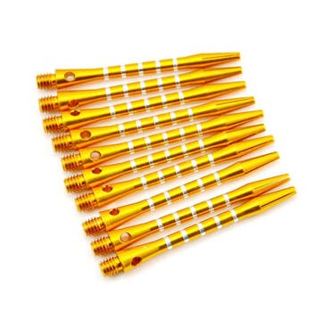 10x Medium Aluminium Dart Shaft Geel 48mm, Verzenden