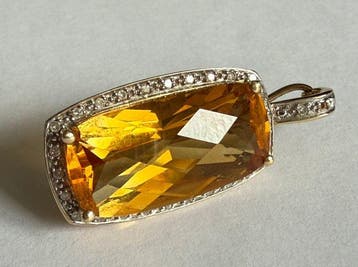 Pendentif - 14 carats Or jaune, avec une boîte Citrine -