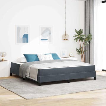 vidaXL Boxspring bed met matras Donkergrijs 180 x 200 cm, Verzenden, Nieuw