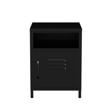 Lendo Online Table de Chevet 40x40x55 cm Métal Noir, Maison & Meubles