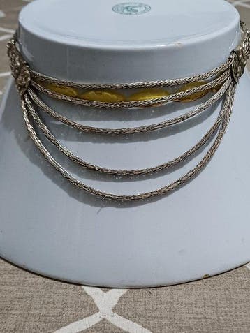 Zilver - Choker halsketting - Ketting India, vintage, Antiek en Kunst, Kunst | Niet-Westerse kunst