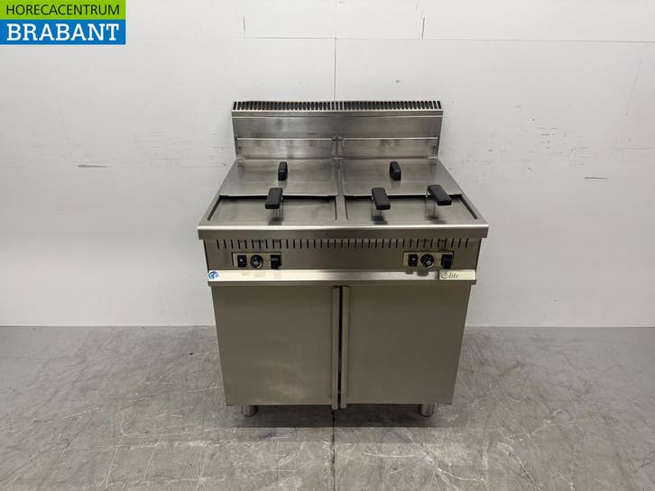 RVS Elite Dubbele Friteuse 2 x 15 liter GAS Horeca, Zakelijke goederen, Horeca | Keukenapparatuur, Ophalen of Verzenden