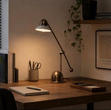 Massive - Bureaulamp (2) - Koper, Messing, Glas - 2 x bureau, Antiek en Kunst