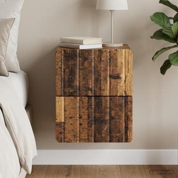 vidaXL Muurbevestigde Nachttafel Oud hout 33 x 34,5 x 43 cm, Verzenden, Nieuw