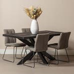 Mangohouten Eettafel Rechthoek Donald 280x100 cm (6cm) Zwart, Verzenden