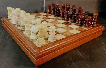 Chiellini - Schaakspel - marmer, hout