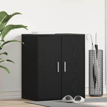 vidaXL Schoenenkast 60 x 35 x 70 cm Bewerkt hout Zwart eiken, Verzenden