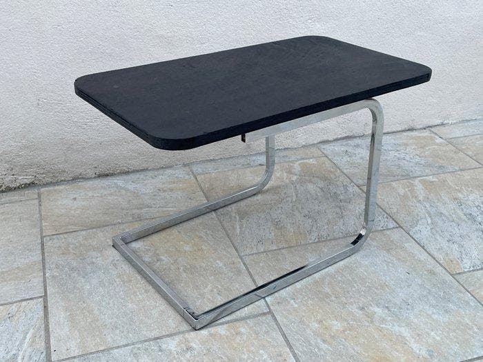 Table basse - Bois, Métal - Structure en métal chromé avec, Antiek en Kunst, Kunst | Designobjecten