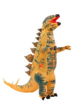 KIMU® Opblaas Kostuum Stegosaurus Bruin Opblaasbaar Pak Dino, Ophalen of Verzenden