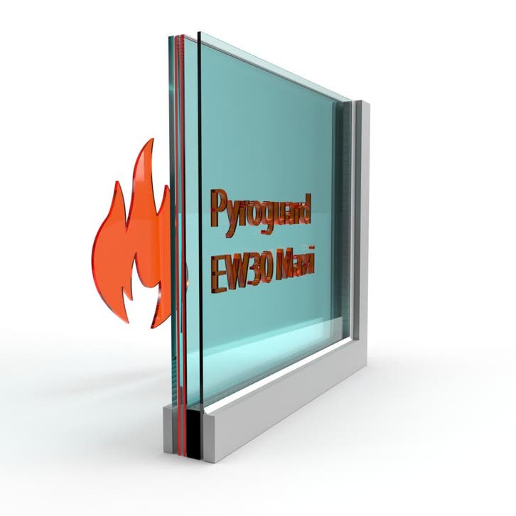 Dubbel glas Pyroguard EW30 Maxi (stalen constructie) - HR 4, Doe-het-zelf en Bouw, Glas en Ramen, Nieuw, Verzenden