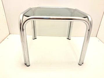 Table dappoint - Chromé(e), verre fumé