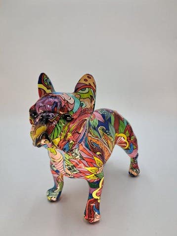 Beeldje - Bulldog Francese Decorativo in Resina Stile Pop
