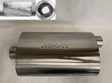 MAX Spiral Straight Flo Performance rvs uitlaat demper 2,5, Ophalen of Verzenden