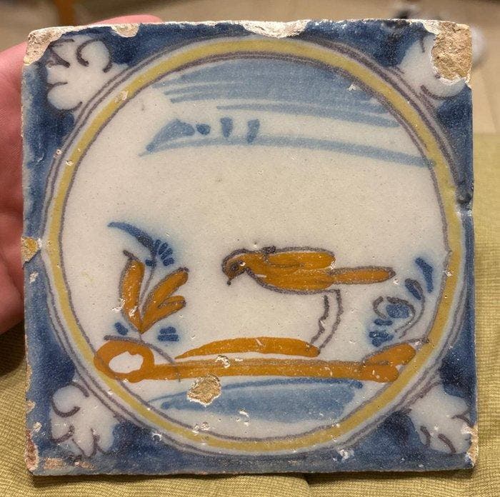 Neoclassicisme Tegel - Vogel/Vogel/Landschap - Triana,, Antiek en Kunst, Antiek | Glaswerk en Kristal