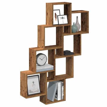 vidaXL Wandschap kubus 90x15x119,5 cm bewerkt hout oud, Verzenden, Nieuw