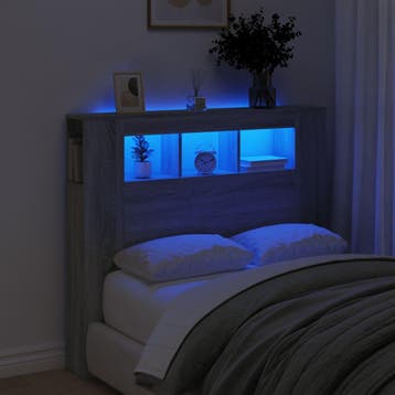 vidaXL Hoofdeinde met LED 120x18,5x103,5 cm bewerkt hout, Verzenden, Nieuw