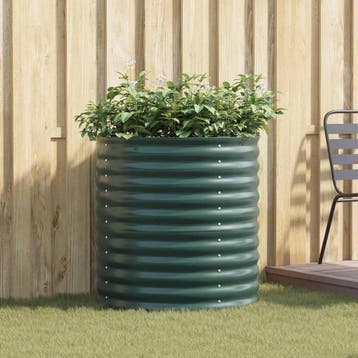vidaXL Verhoogd bed Groen 80 x 80 x 81 cm Staal, Verzenden, Nieuw