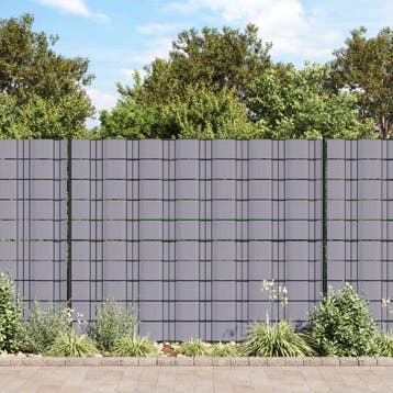 vidaXL Privacystrips 35x0,19 m PVC mat lichtgrijs, Verzenden