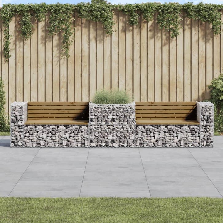 vidaXL Tuinbank met schanskorf geïmpregneerd grenenhout, Jardin & Terrasse, Ensembles de jardin, Envoi