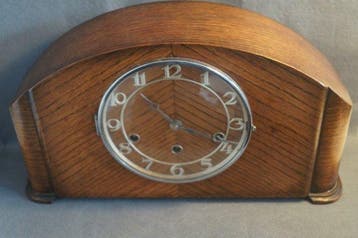 Pendule - Westminster-klok met eikenhouten mantel en één, Antiek en Kunst