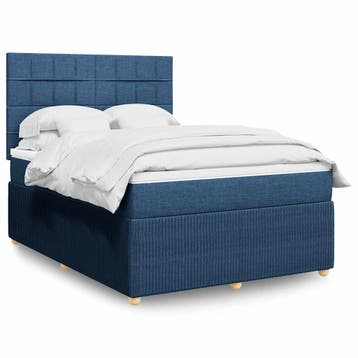 vidaXL Boxspring met matras stof blauw 160x200 cm, Verzenden, Nieuw