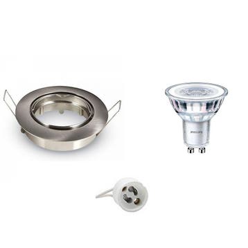 6W LED Spot Set - Kantelbare Ronde Inbouwspot Mat Chroom GU1, Verzenden