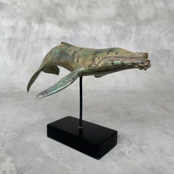 sculptuur, NO RESERVE PRICE - Blue Whale Sculpture - 18 cm -