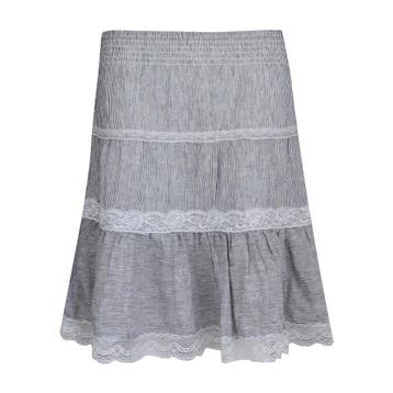 Gold Hawk • gestreepte linnen rok • XS, Verzenden