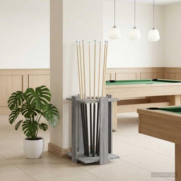 vidaXL Biljartkeu-stand Bewerkt hout 42 x 43 x 60 cm Grijs, Verzenden