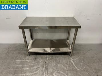 Table de travail en acier inoxydable avec piètement, 120 x, Verzenden