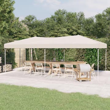 vidaXL Partytent inklapbaar 3x6 m crèmekleurig, Verzenden