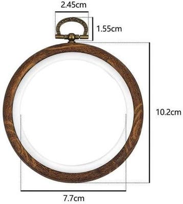 Brocante houten borduurring rond met stelschroef 10 cm per, Hobby en Vrije tijd, Nieuw