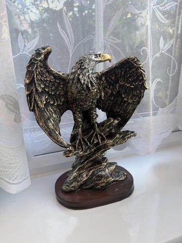 sculptuur, American Eagle Statue – Bronzed Resin Decorative