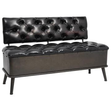Opbergbank zwart | Retour deal | Nu 47% goedkoper, Overige materialen, Verzenden, Minder dan 75 cm, Vintage