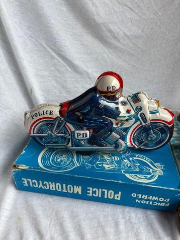 Blikken Speelgoed Collectie – Politie Motor, Krokodil &