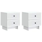 vidaXL Nachtkastje met lade 2 pcs Wit 43 x 34,5 x 47,5 cm, Verzenden, Nieuw
